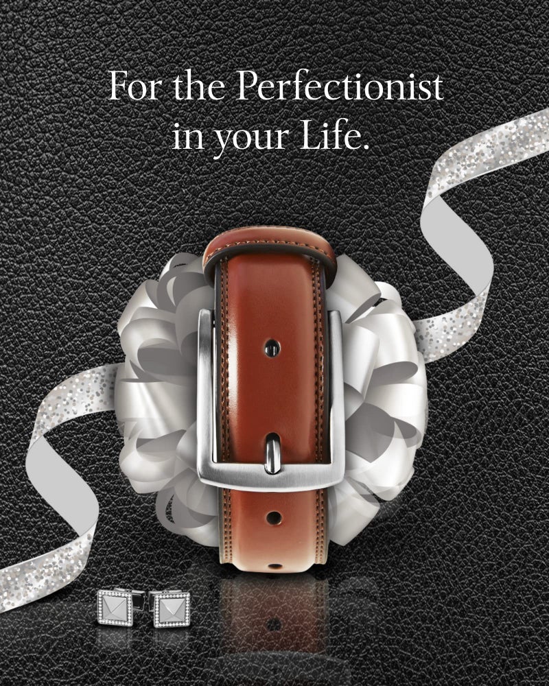 Access Denied Genuine Leather Dress Belts For Men - Mens Belt For Suits, Jeans, Uniform Brown Belt - Designed in the USA - Holiday Christmas Gifts For Men - Image 5